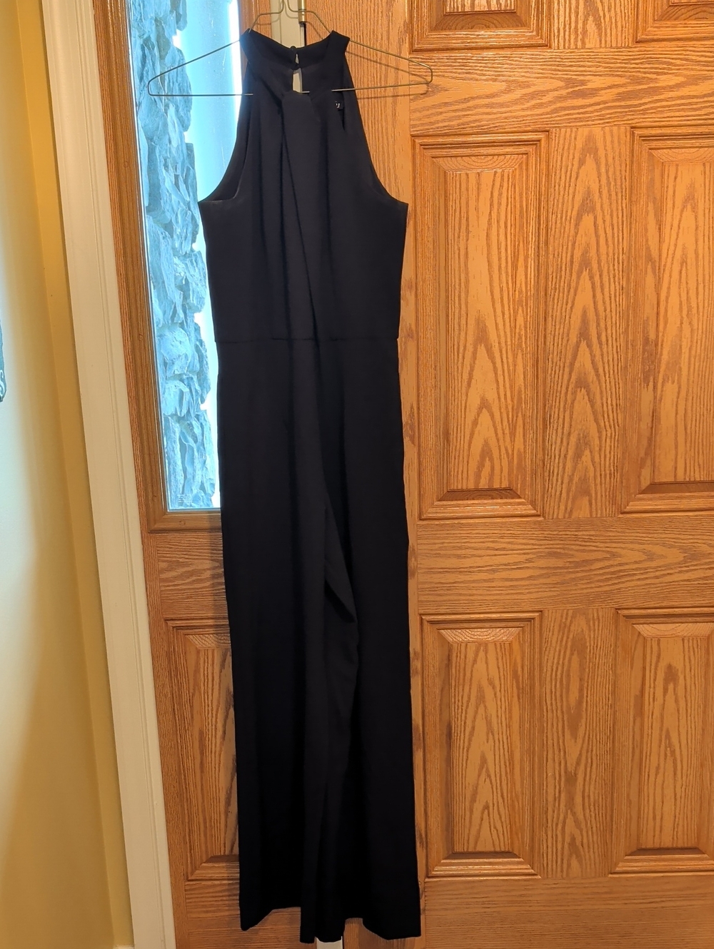Roz & Ali Black Sleeveless Halter Jumpsuit
